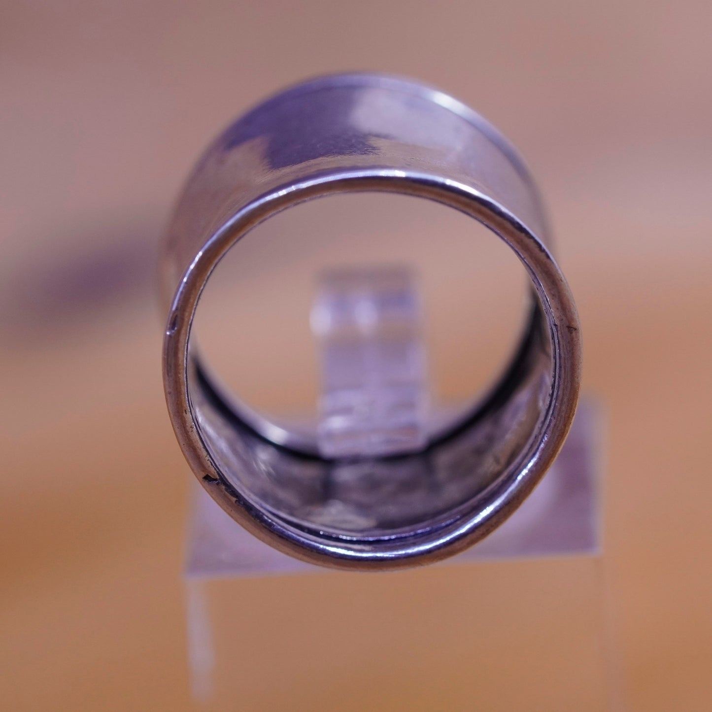 Size 4.5, Israel shablool didae Sterling 925 silver handmade ring, wide band