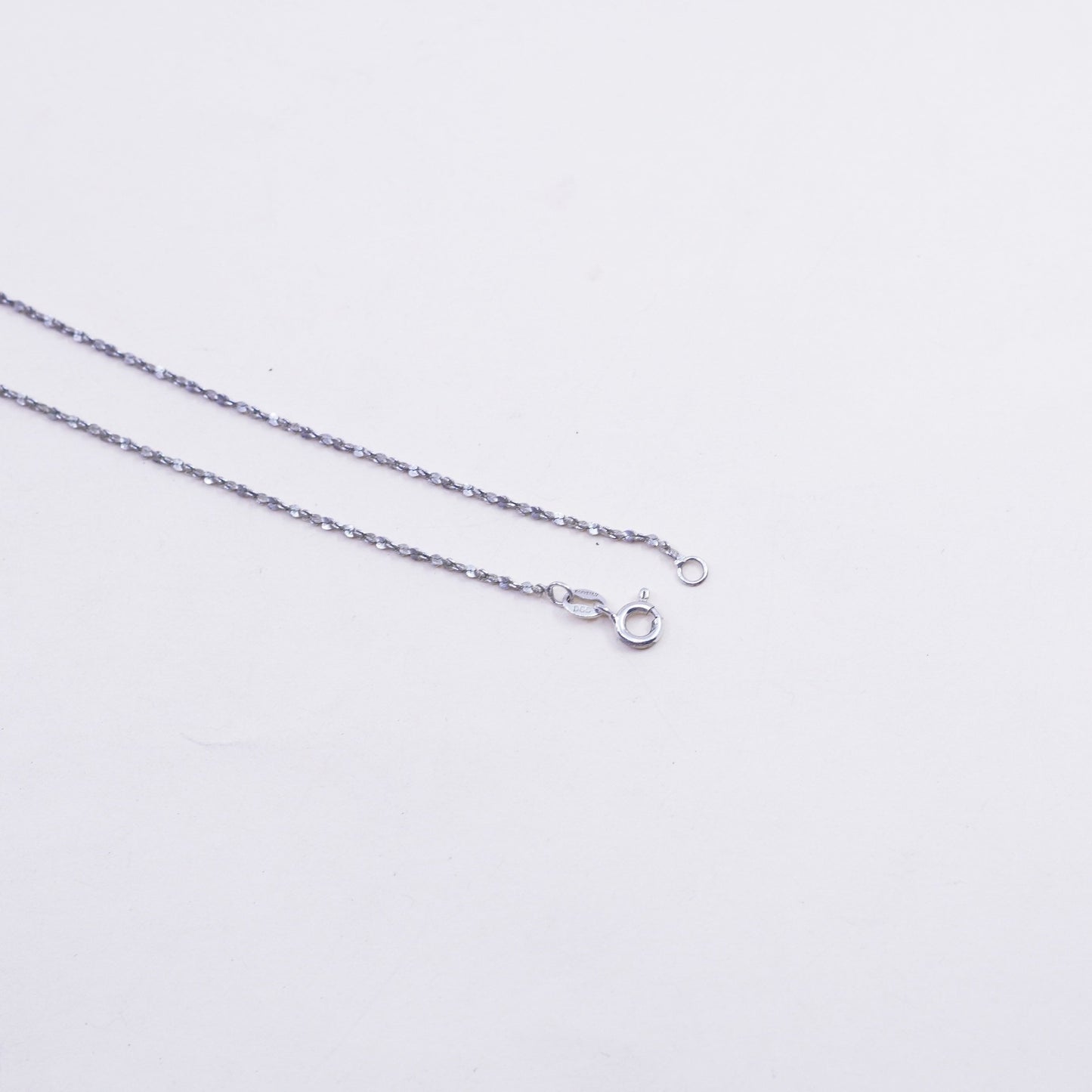 16”, 1mm, Vintage sterling silver Italy 925 twisted s link chain, necklace