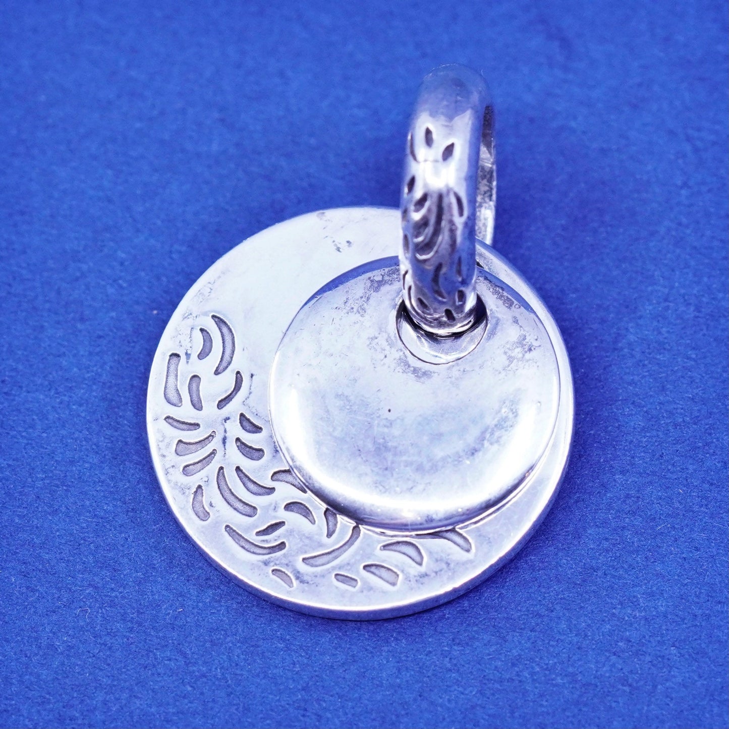 Vintage silpada Sterling silver handmade pendant, 925 textured double tag