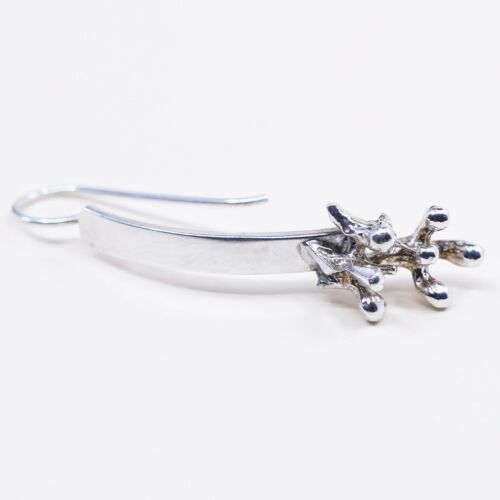 Vtg Modern Sterling Silver Handmade Earrings, Extra 925 Beads Dangles