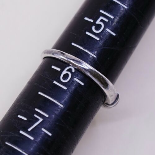 Sz 5.75, Vtg Mexico Sterling Silver Handmade Ring, 925 Silver Band W/ Heart