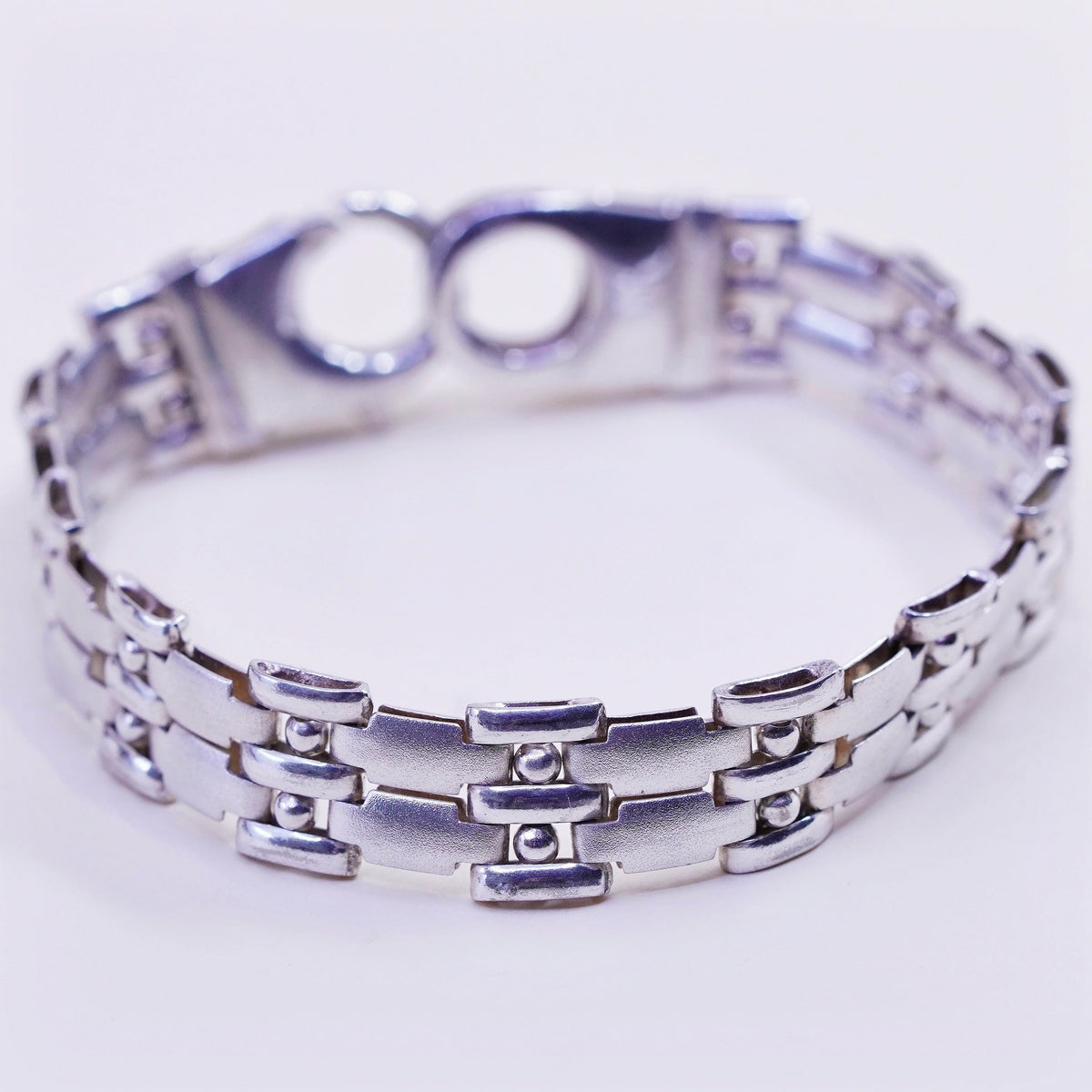 6.75” 10mm, vintage Italy Vior Sterling 925 Silver 925 chain Bracelet