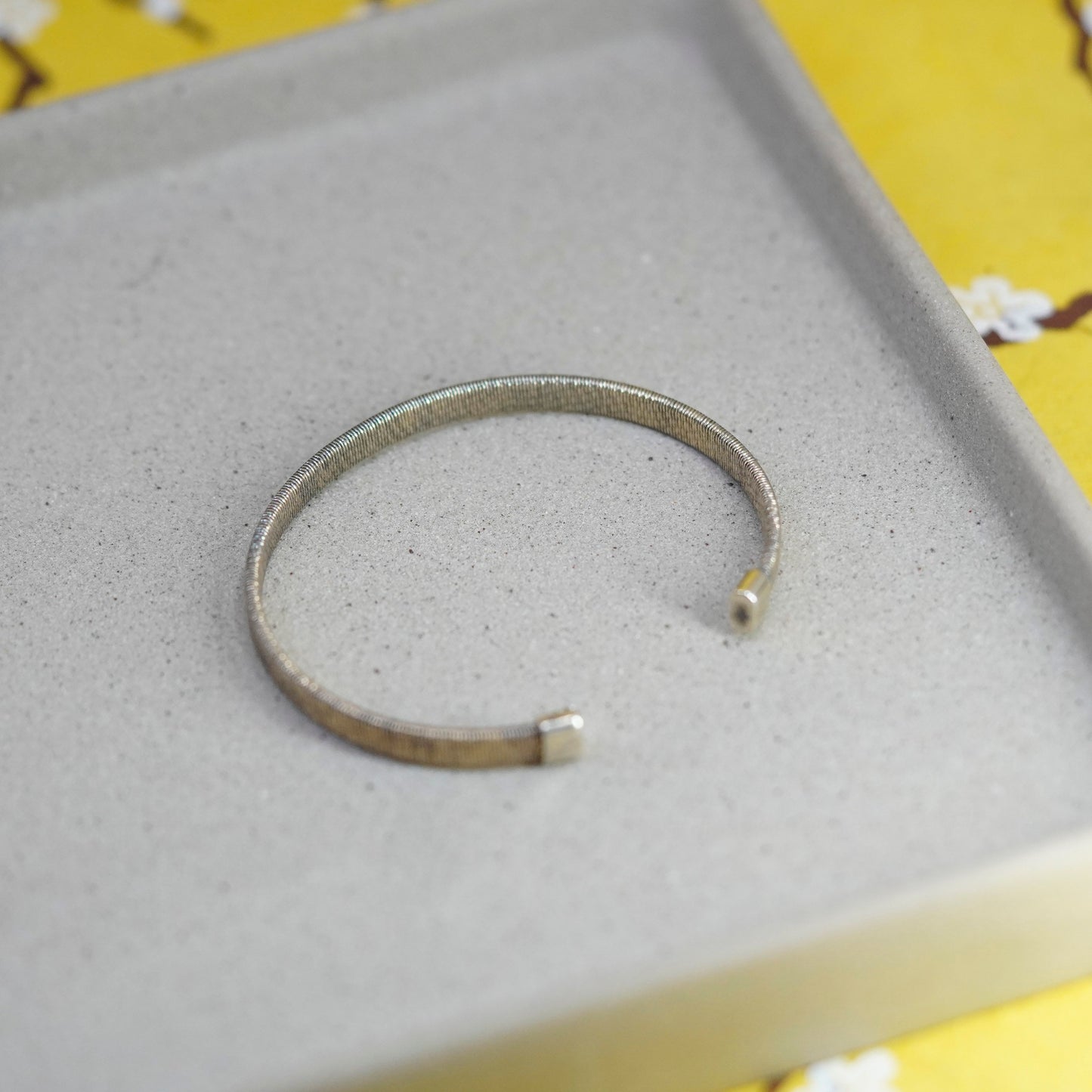 6.5”, Italy Dyadema vermeil gold Sterling silver bracelet, 925 glittering cuff