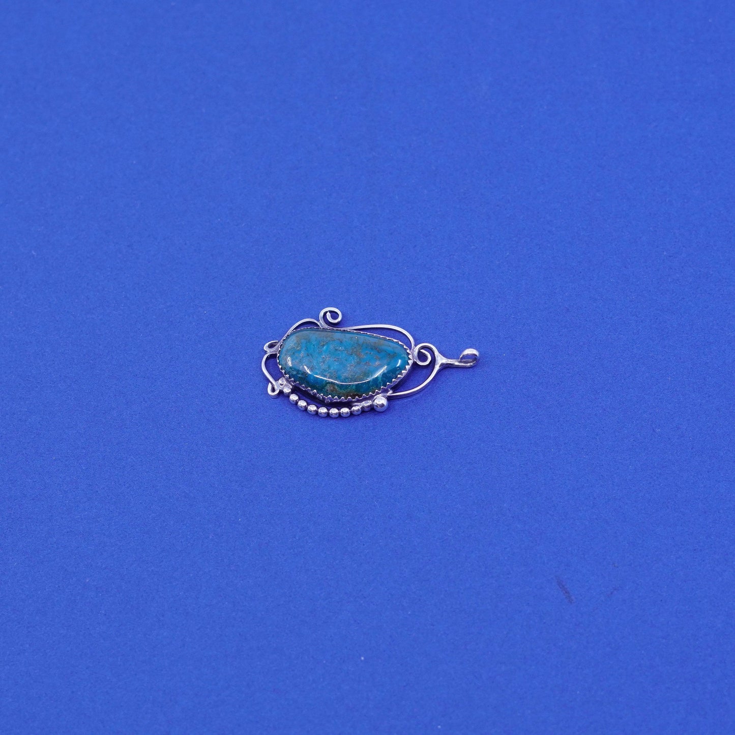 vtg Native American navajo SR Sterling 925 silver handmade pendant turquoise