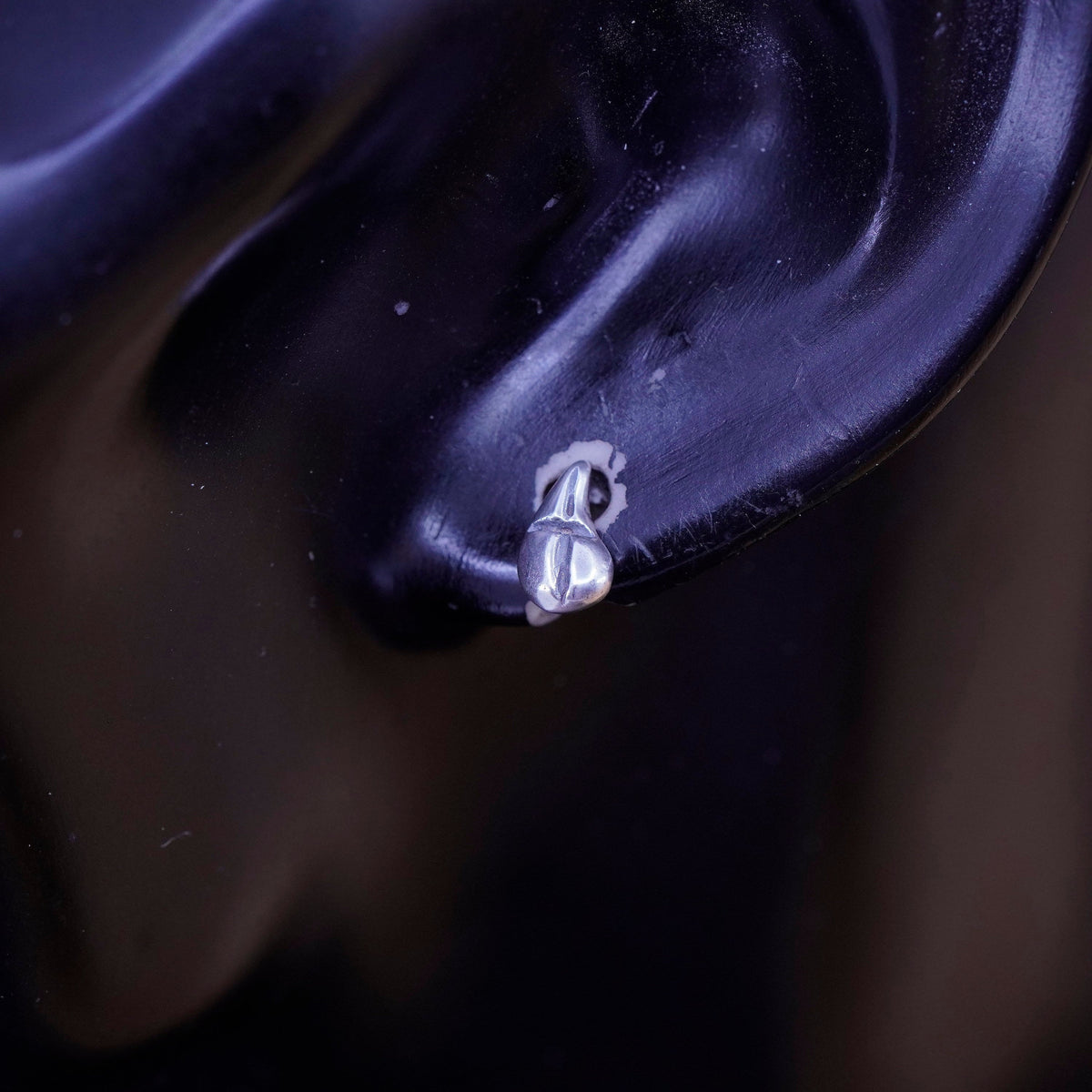Vintage Sterling silver handmade earrings, 925 teardrop studs
