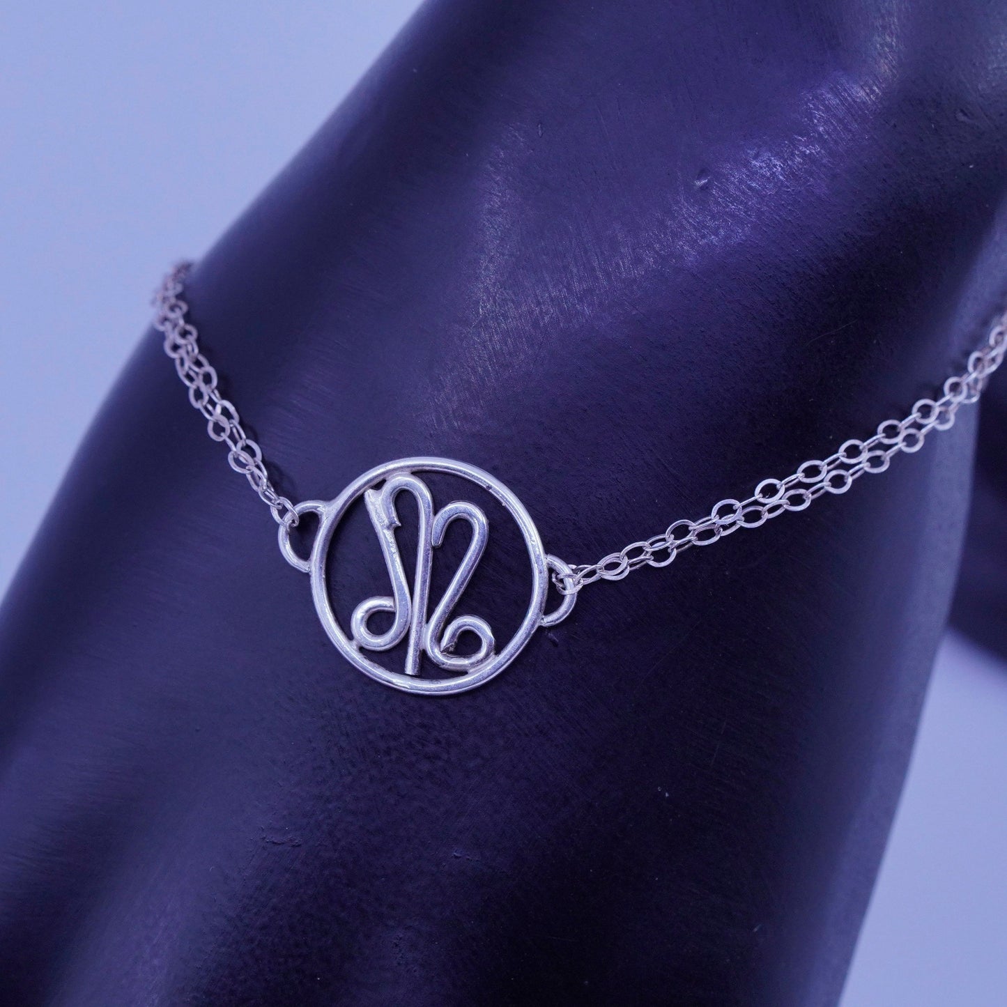 8.75”, Italy Sterling 925 silver handmade bracelet, flatten oval chain charm