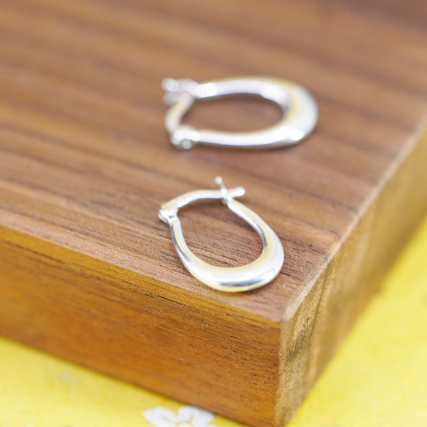 0.75”, vintage Sterling silver handmade earrings, 925 hoops