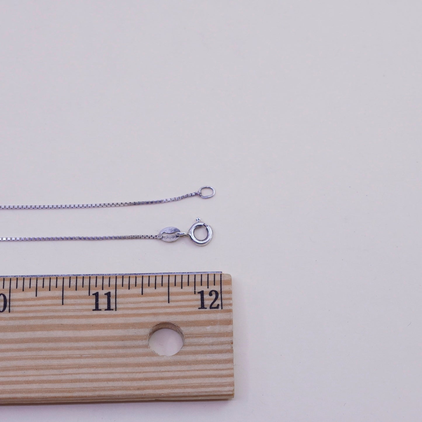 24”, 1mm, Vintage Italian sterling 925 silver box chain, necklace