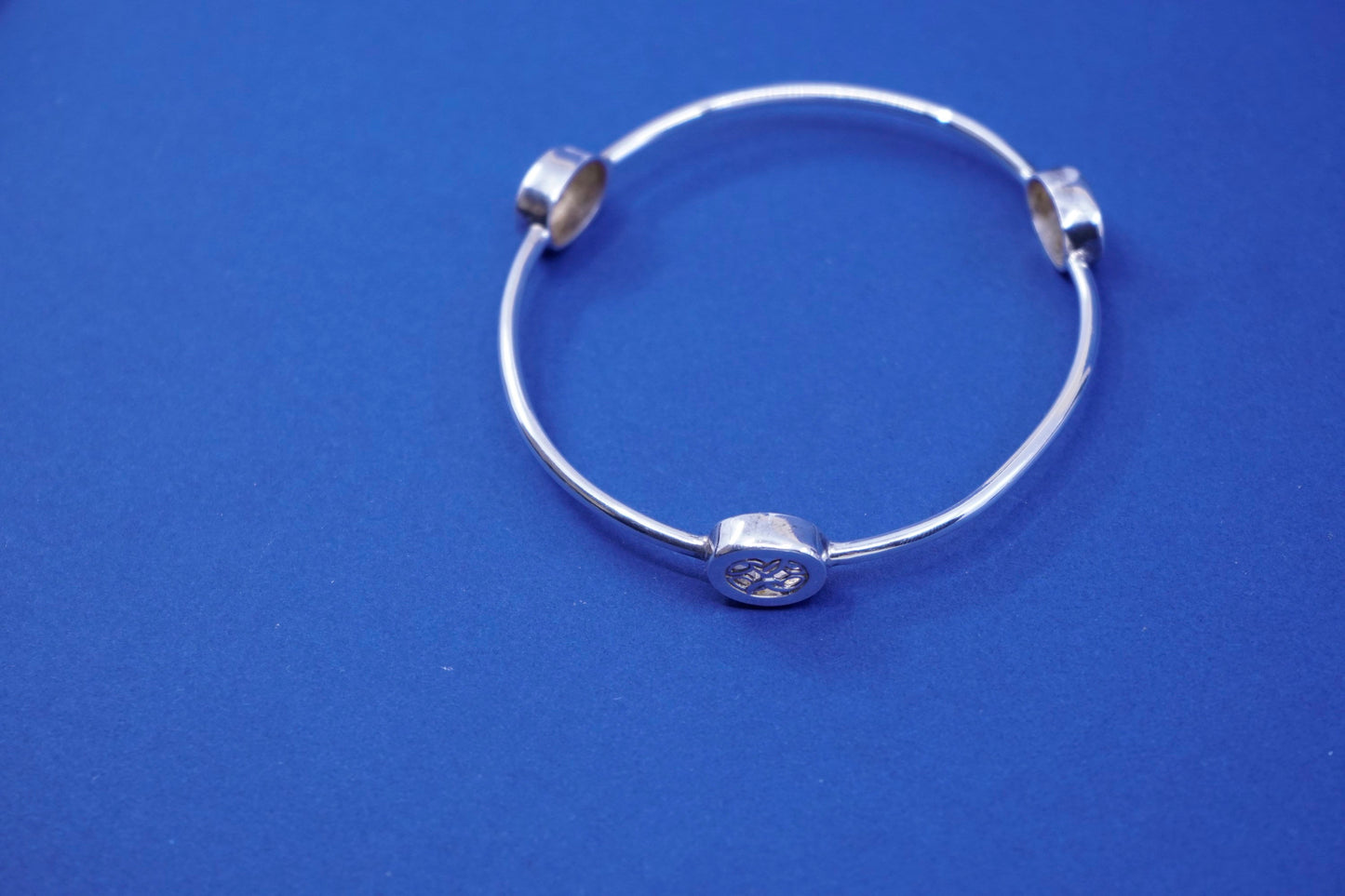 7.5”, vintage sterling silver handmade bracelet, 925 bangle with filigree