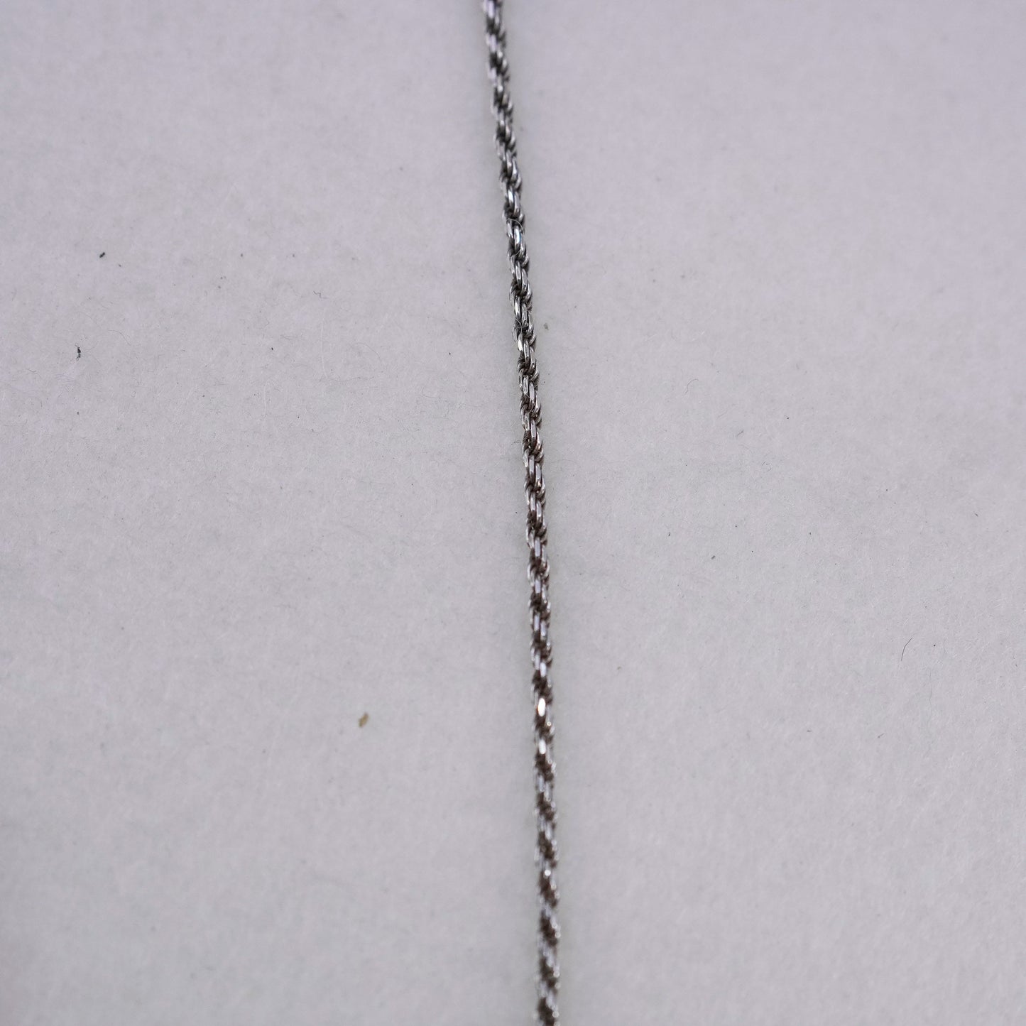 18” 2mm, vintage Italy Sterling 925 silver rope chain necklace