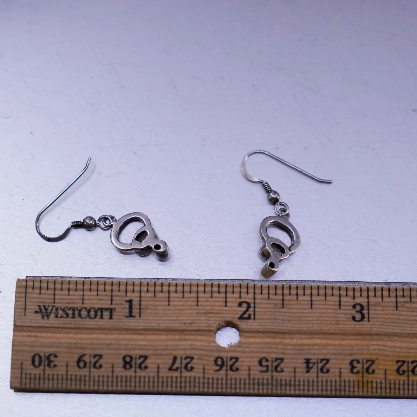 Vintage Sterling 925 silver handmade earrings with moonstone