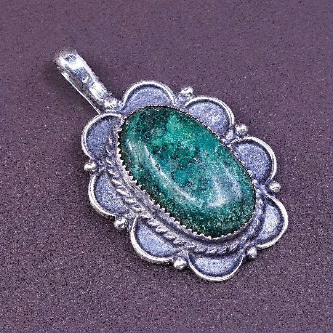 VTG Native American Sterling silver pendant, Navajo jewelry, 925 w/ turquoise