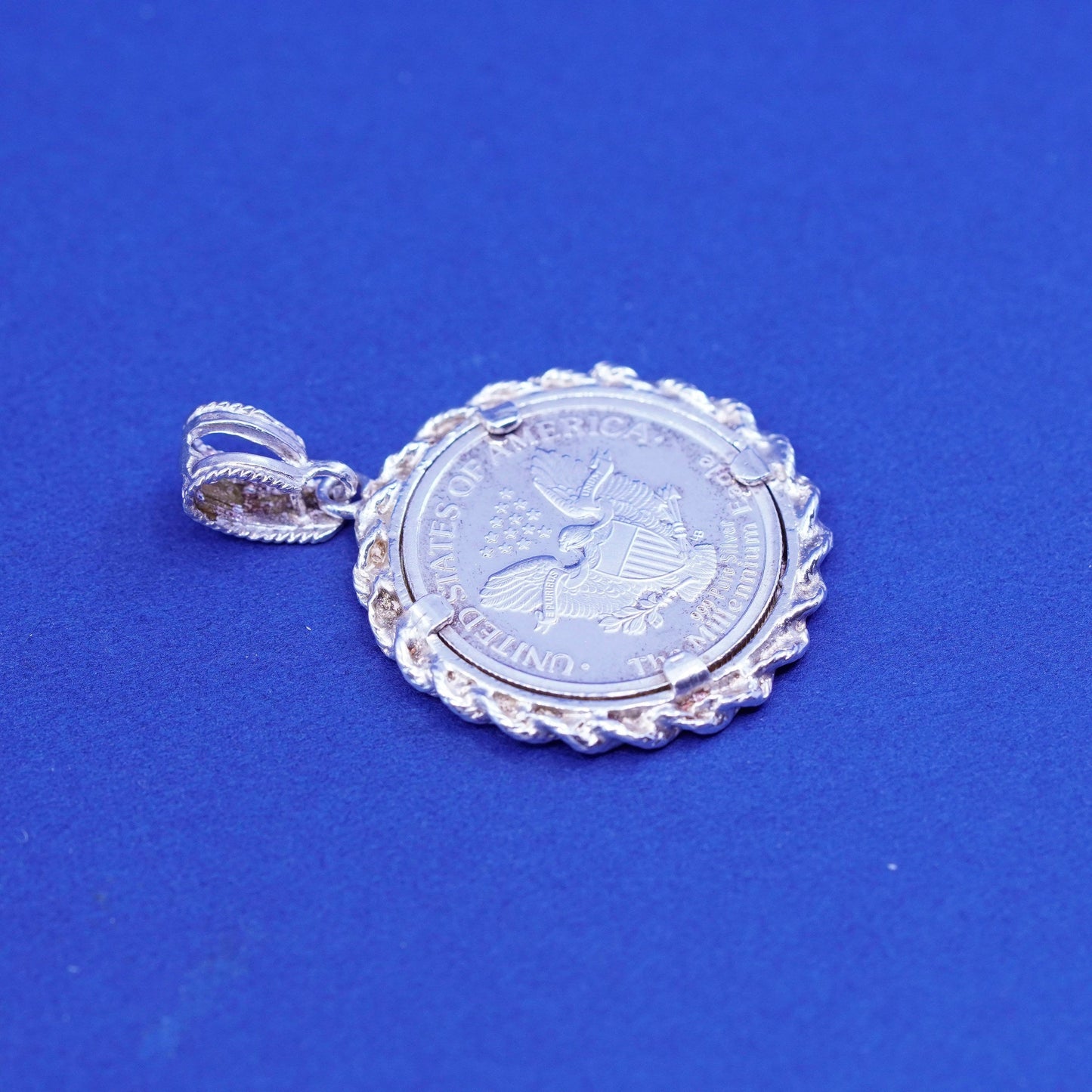 2000 American Eagle US Mint Walking Liberty Coin 999 Sterling silver pendant