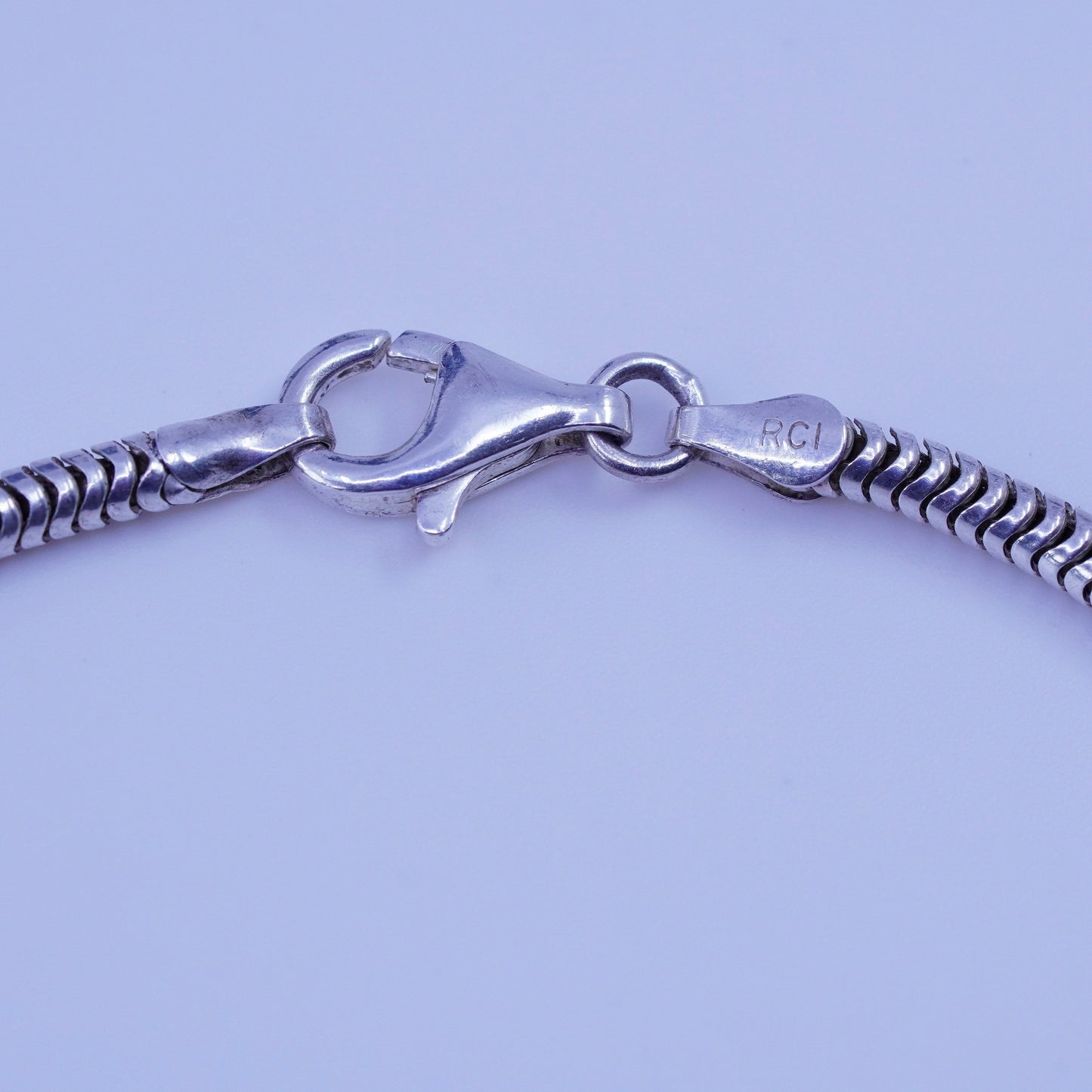 7.5”, 2mm, Sterling 925 silver handmade bracelet, bold snake link chain