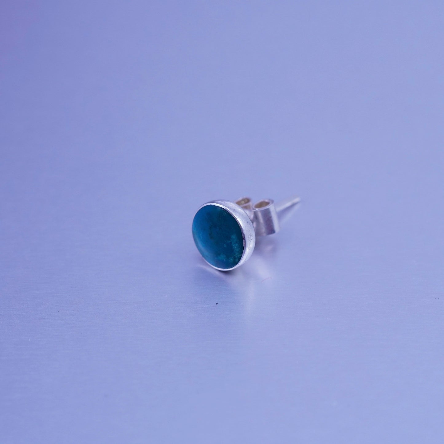 Vintage Sterling 950 silver handmade earrings, studs with turquoise