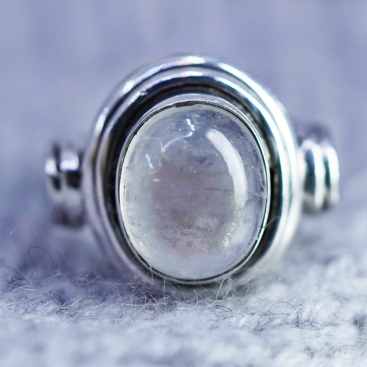 Size 6, vintage Indian Nicky Butler Sterling 925 silver handmade ring moonstone