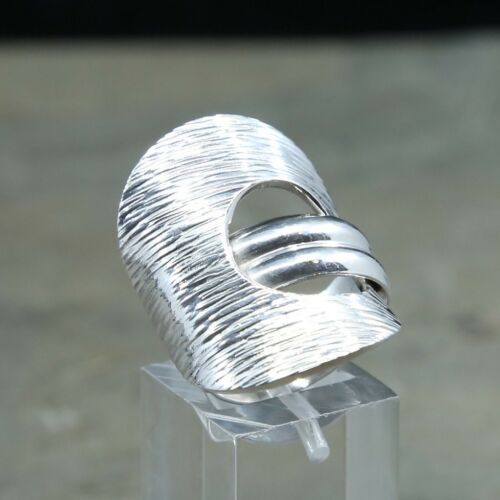 Size 9, Vtg Cii Sterling Silver Handmade Ring, 925 Silver Band W/ Filigree Whirl