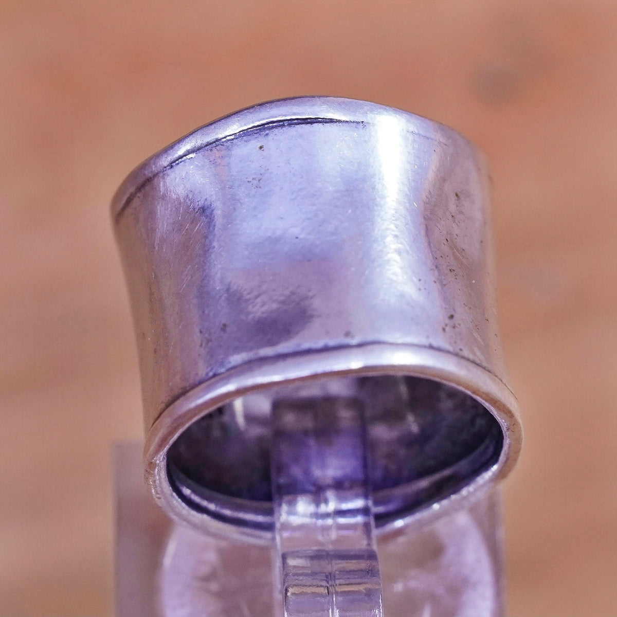 Size 4.5, Israel shablool didae Sterling 925 silver handmade ring, wide band