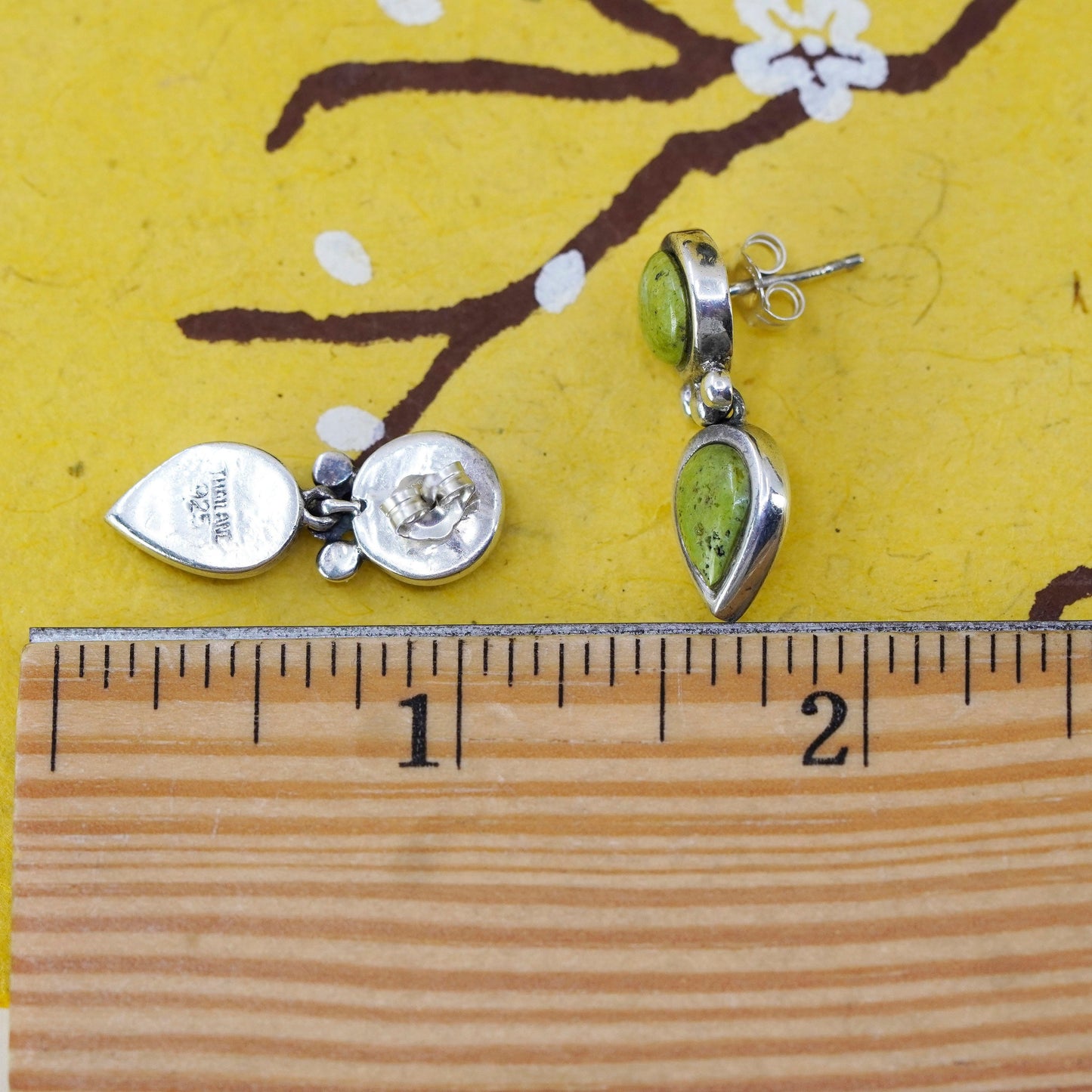 Native American Southwestern 925 Sterling silver teardrop earrings turquoise