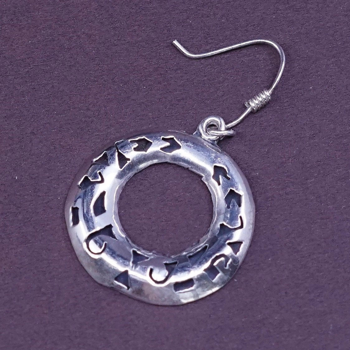 Vintage Sterling silver handmade earrings, 925 puffy filigree drops