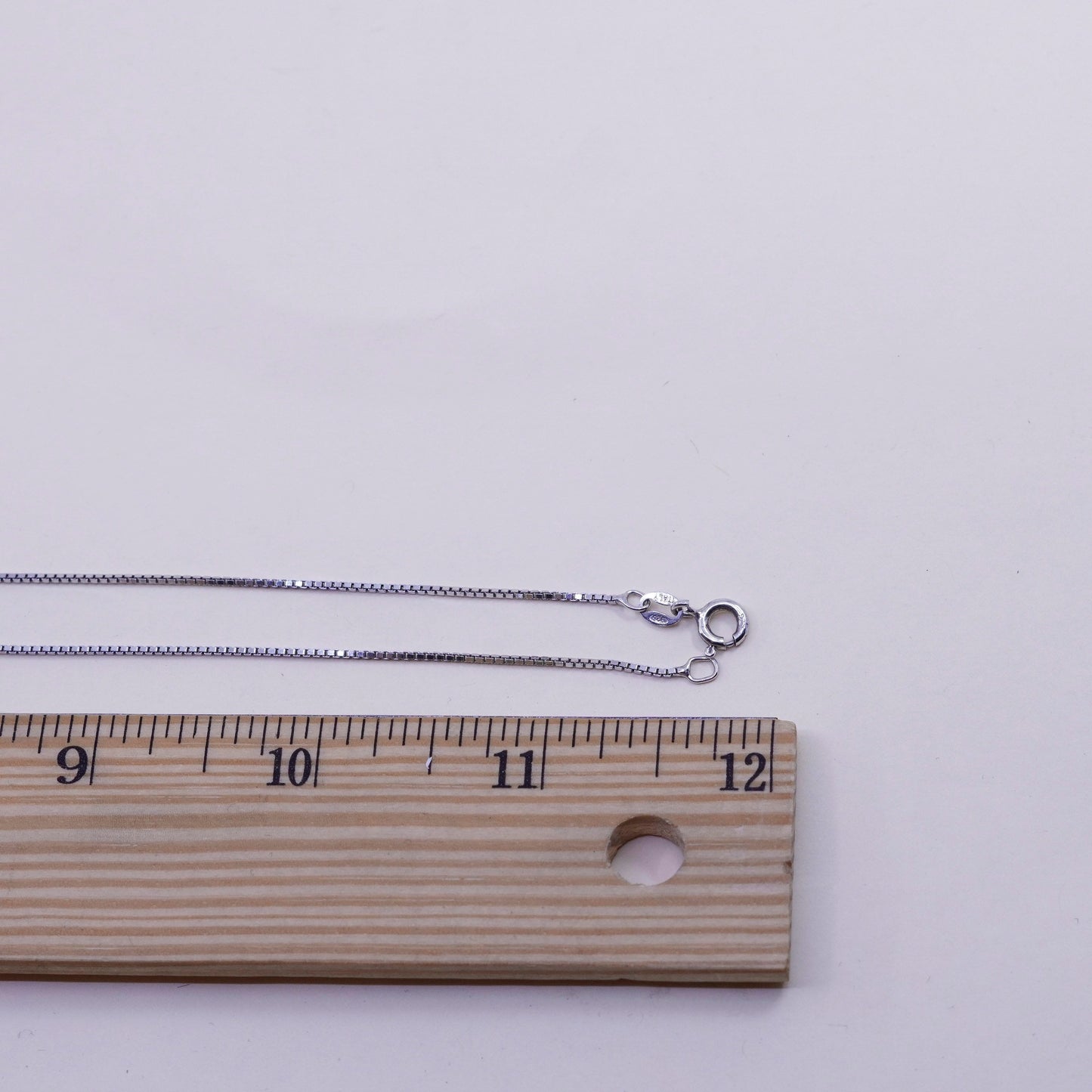 24”, 1mm, Vintage Italian sterling 925 silver box chain, necklace