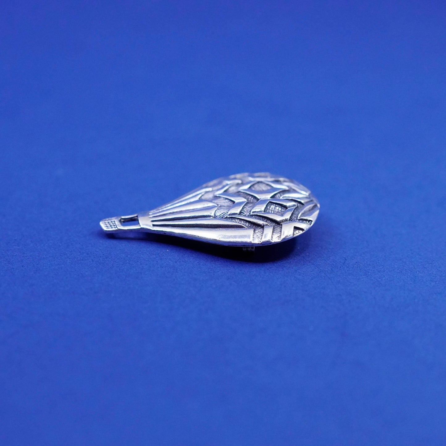 vtg Silver Cloud Inc Sterling silver handmade brooch, 925 hot air balloon pin