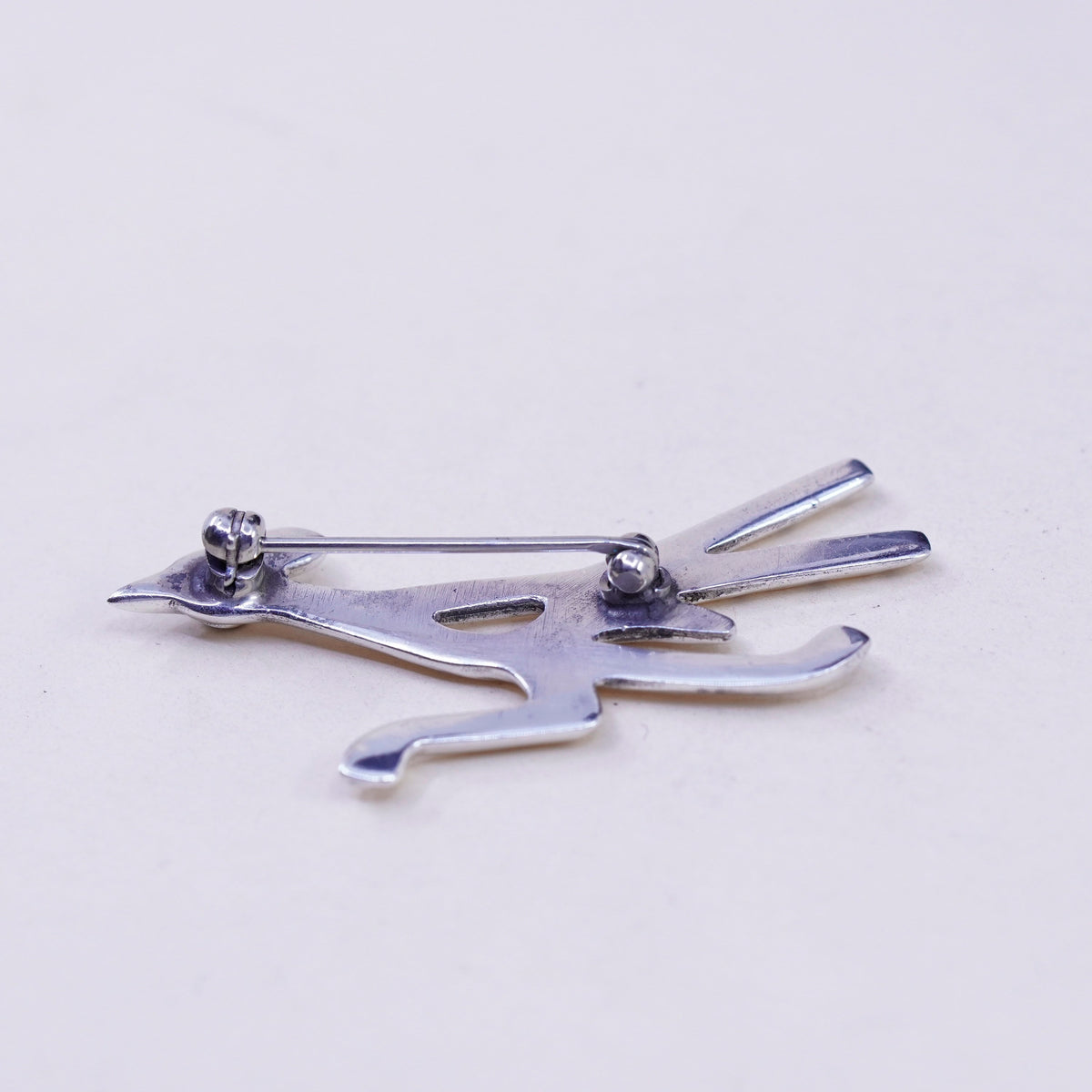 Navajo sterling silver handmade brooch, 925 roadrunner bird pin turquoise