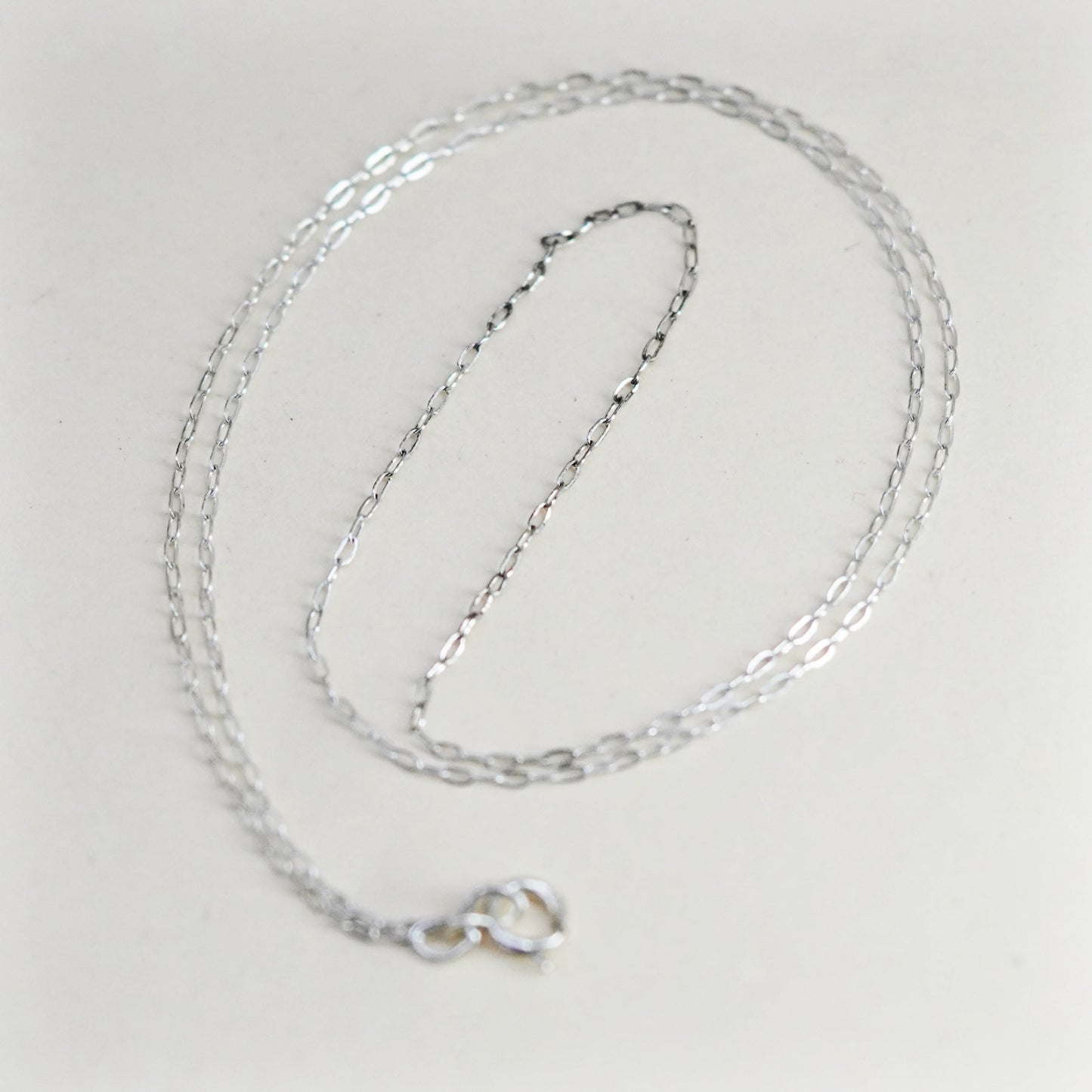 16” 1mm, Vintage Italian sterling 925 silver circle chain, necklace