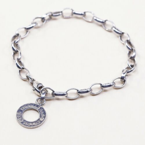6.25” Vintage Thomas Sabo Sterling Silver Bracelet, 925 Circle charm