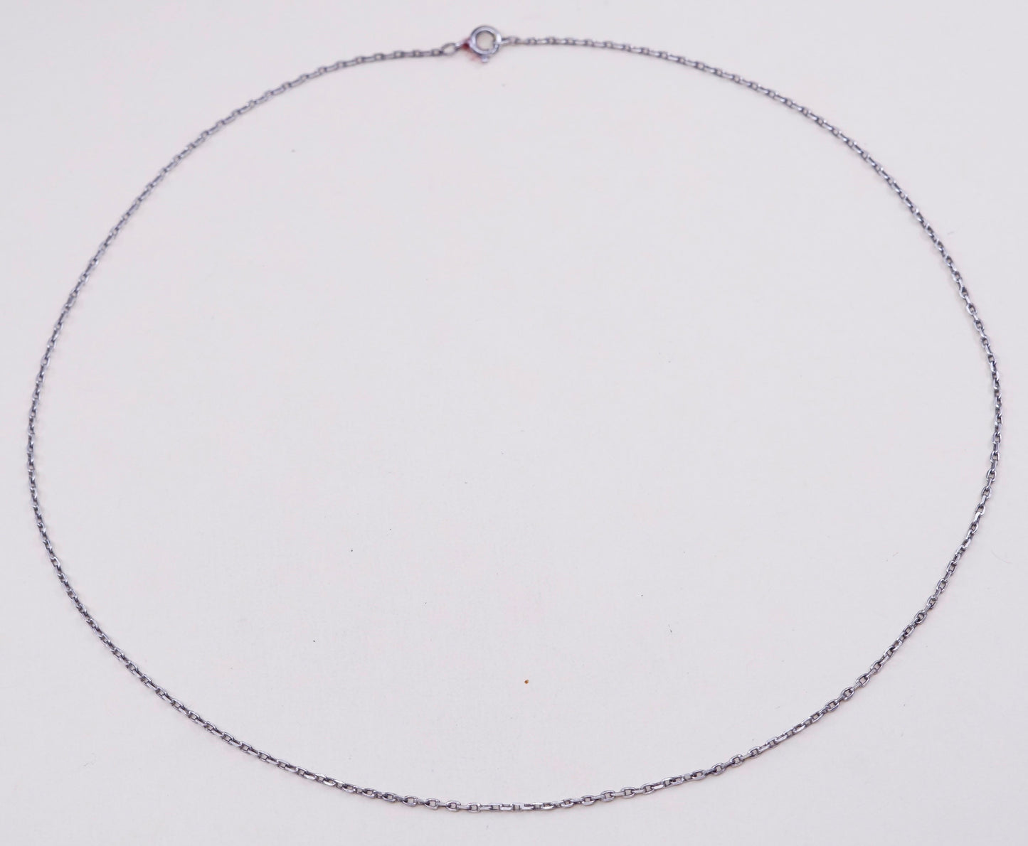 18”, 1mm, Vintage sterling silver circle chain, Italy 925 necklace