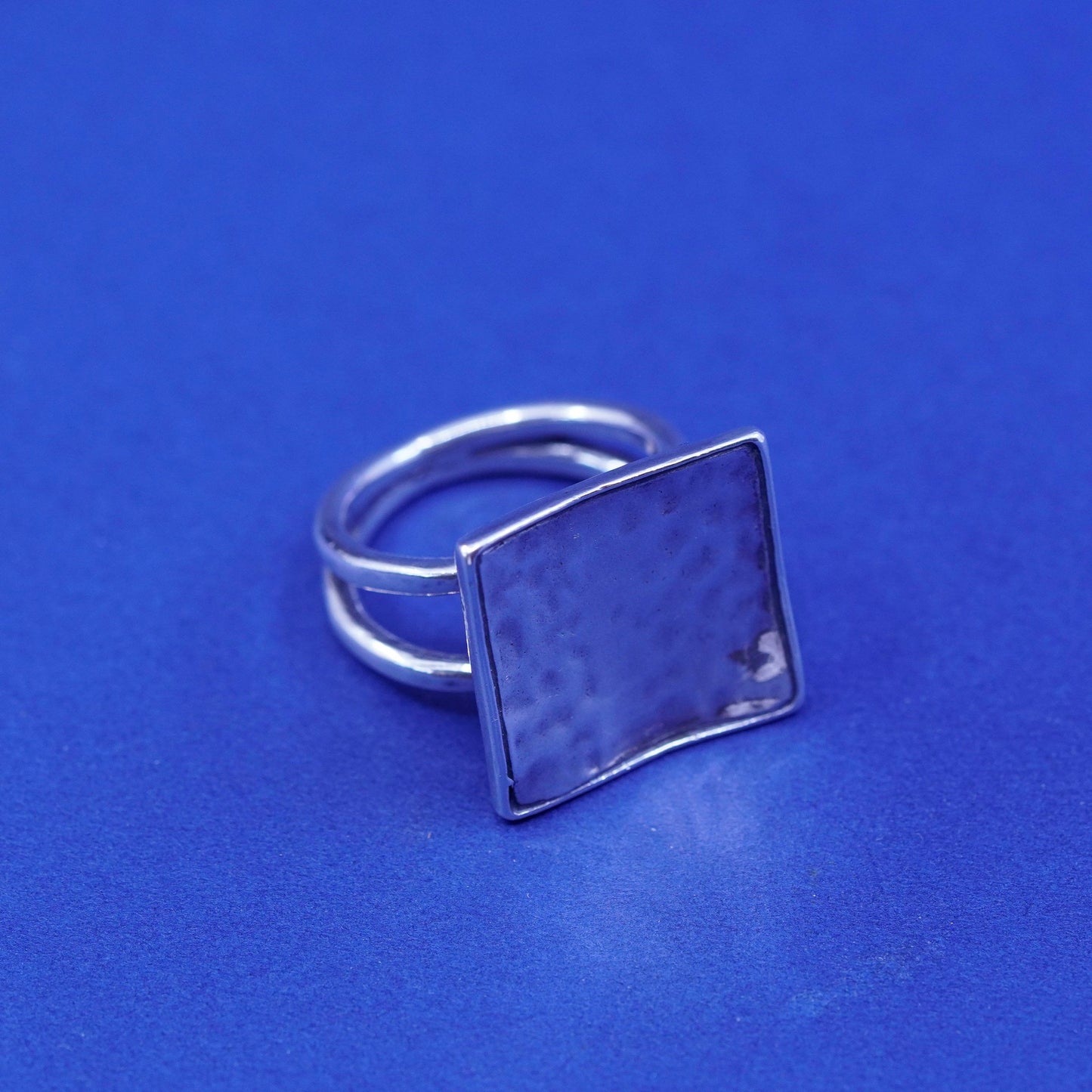 Size 9, vintage silpada Sterling silver handmade ring, hammered 925 square Ring