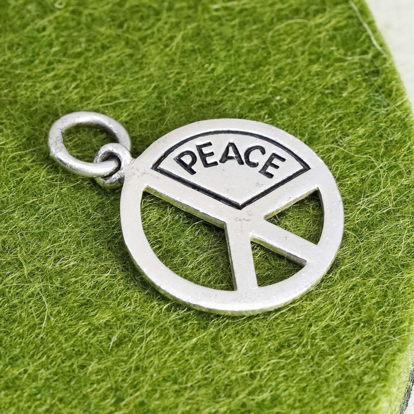 Vintage Sterling silver handmade pendant, 925 peace symbol, CND symbol