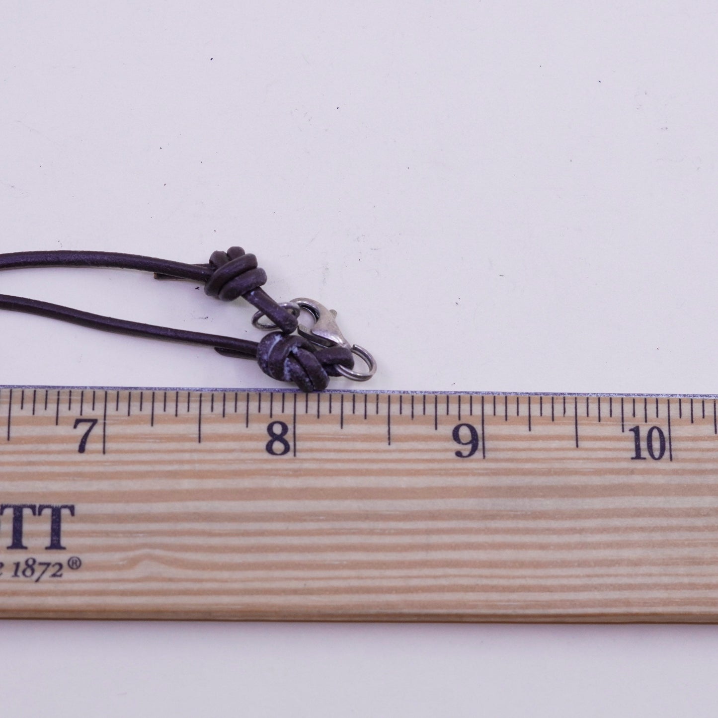 14”, Native American sterling silver necklace, 925 eagle pendant leather chain