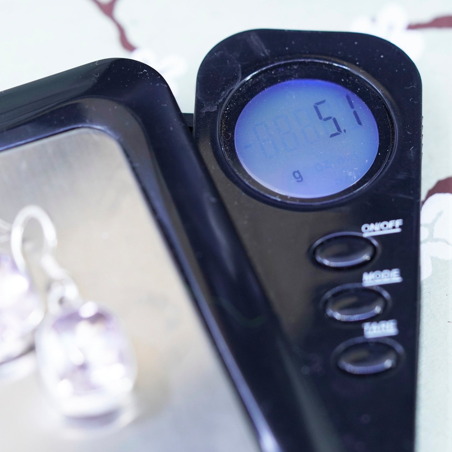 Vintage sterling silver handmade earrings, 925 drops with amethyst