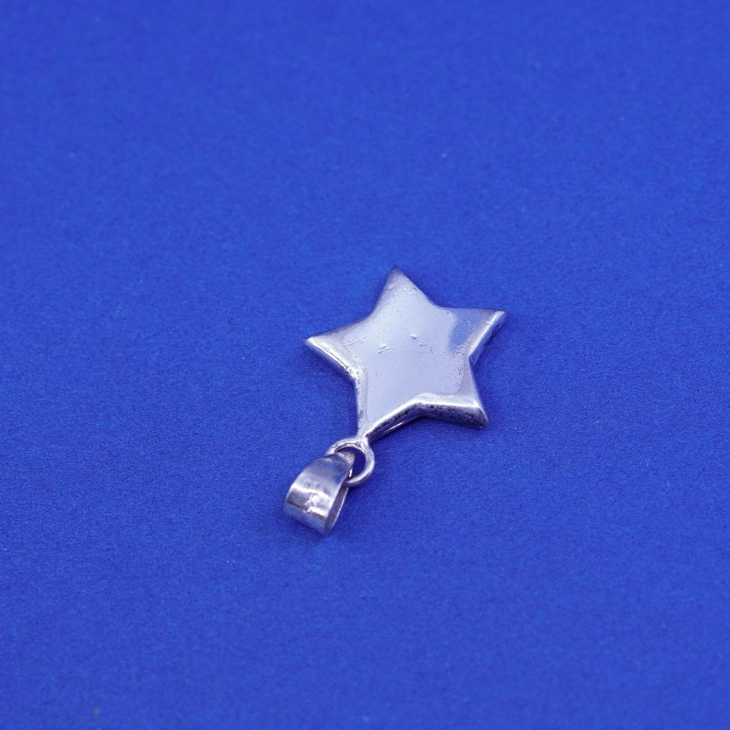 Vintage Sterling silver handmade pedant 925 star tag charm