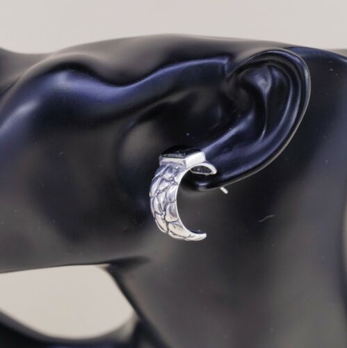Beautiful VTG Sterling 925 silver Handmade w Square Black Onyx Earrings Studs