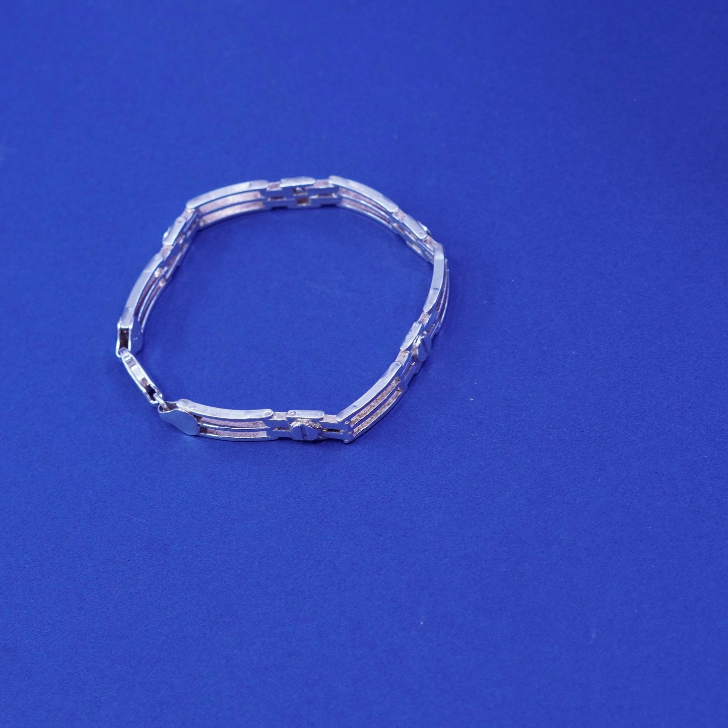 6.75”, vintage Sterling silver bracelet, 925 Binaro Link Bracelet Retired