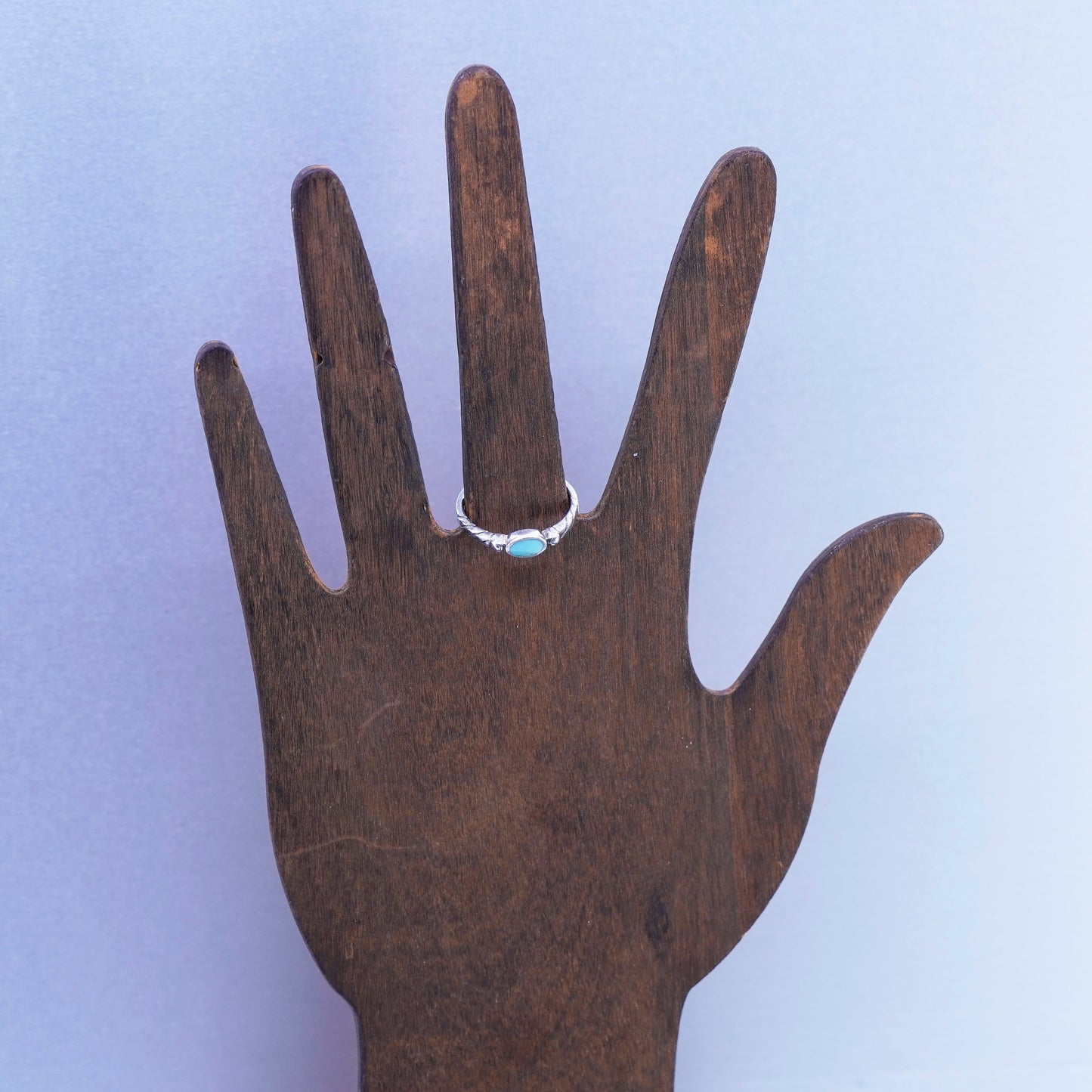Size 8, Native American navajo Sterling 925 silver stackable ring turquoise