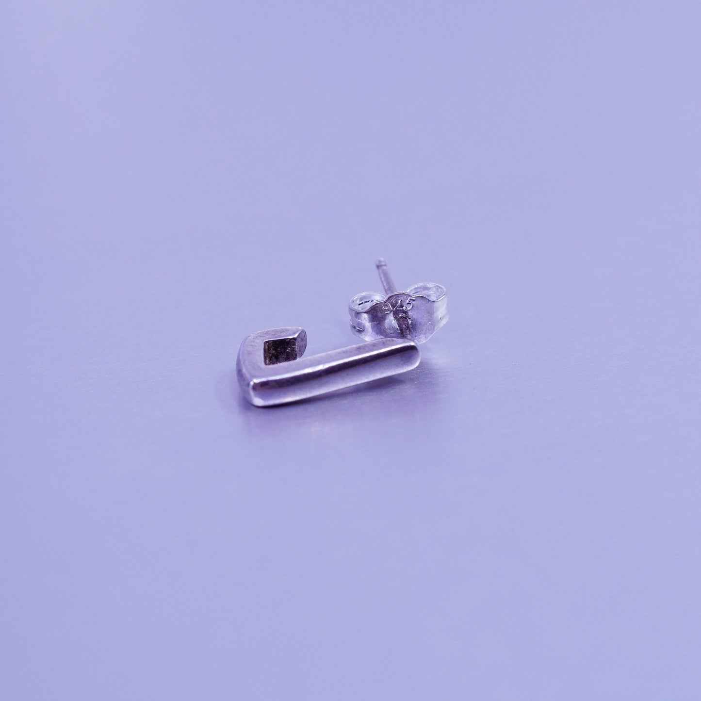 vintage Sterling silver handmade earrings, modern 925 huggie studs