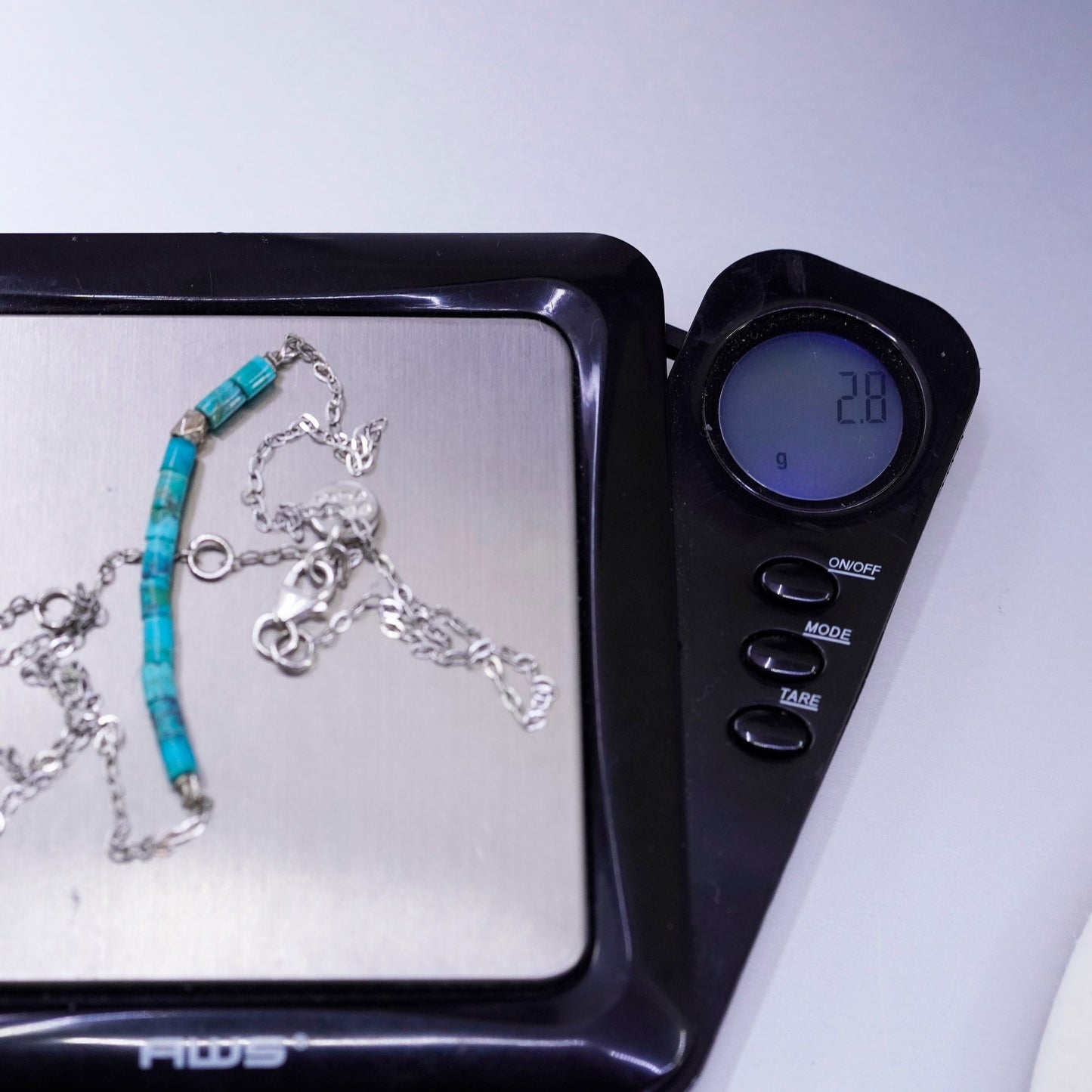 16+2”, Pura Vida Sterling 925 silver necklace with turquoise heishi pendant