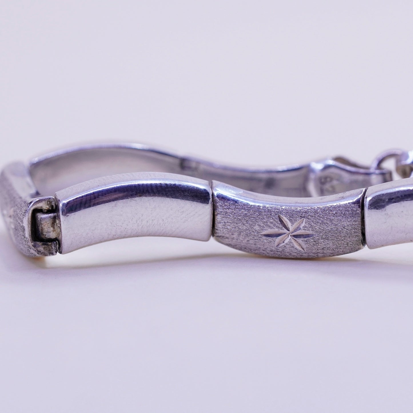 6.75”, 7mm, vintage Italy Sterling silver chain, 925 tennis bracelet
