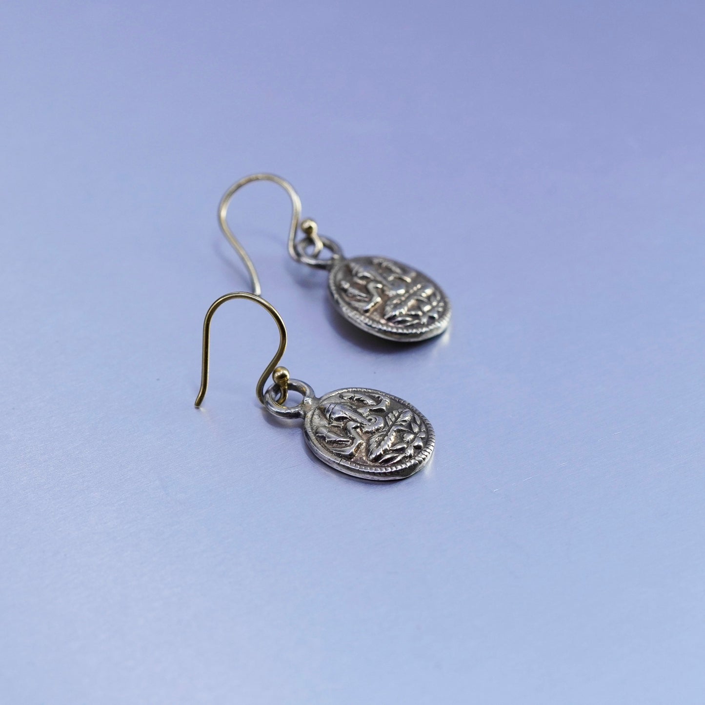vermeil gold filled Sterling 925 silver elephant head of Lord Ganesha earrings