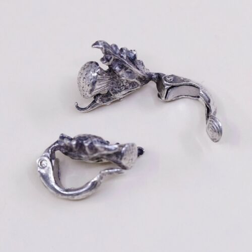 Vintage Sterling Silver Handmade Clip On, Scottish thistl 925 Dandelion Earrings