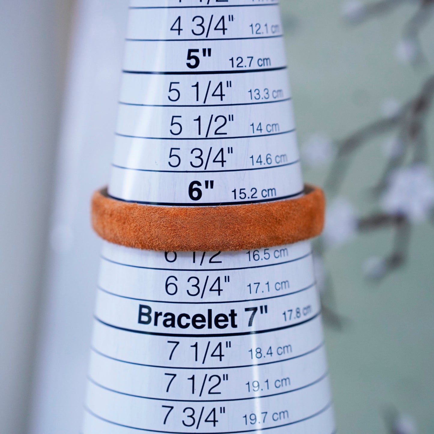 6.25”, prerogatives orange suede leather bracelet sterling 925 silver clasp