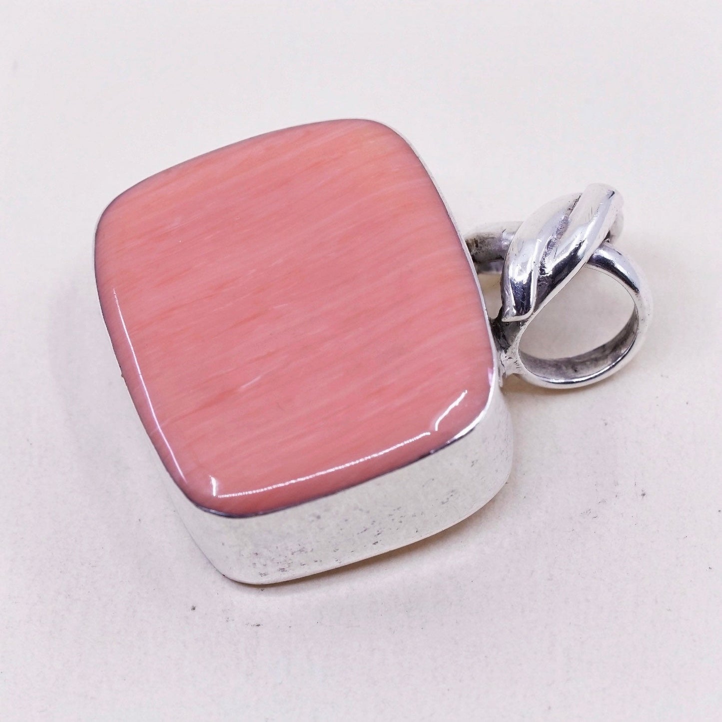 vintage mexico handmade sterling 925 silver pendant with orange agate