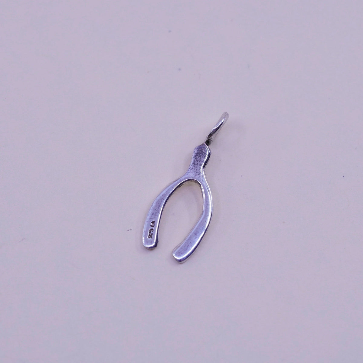 Vintage sterling silver wishbone charm, 925 pendant