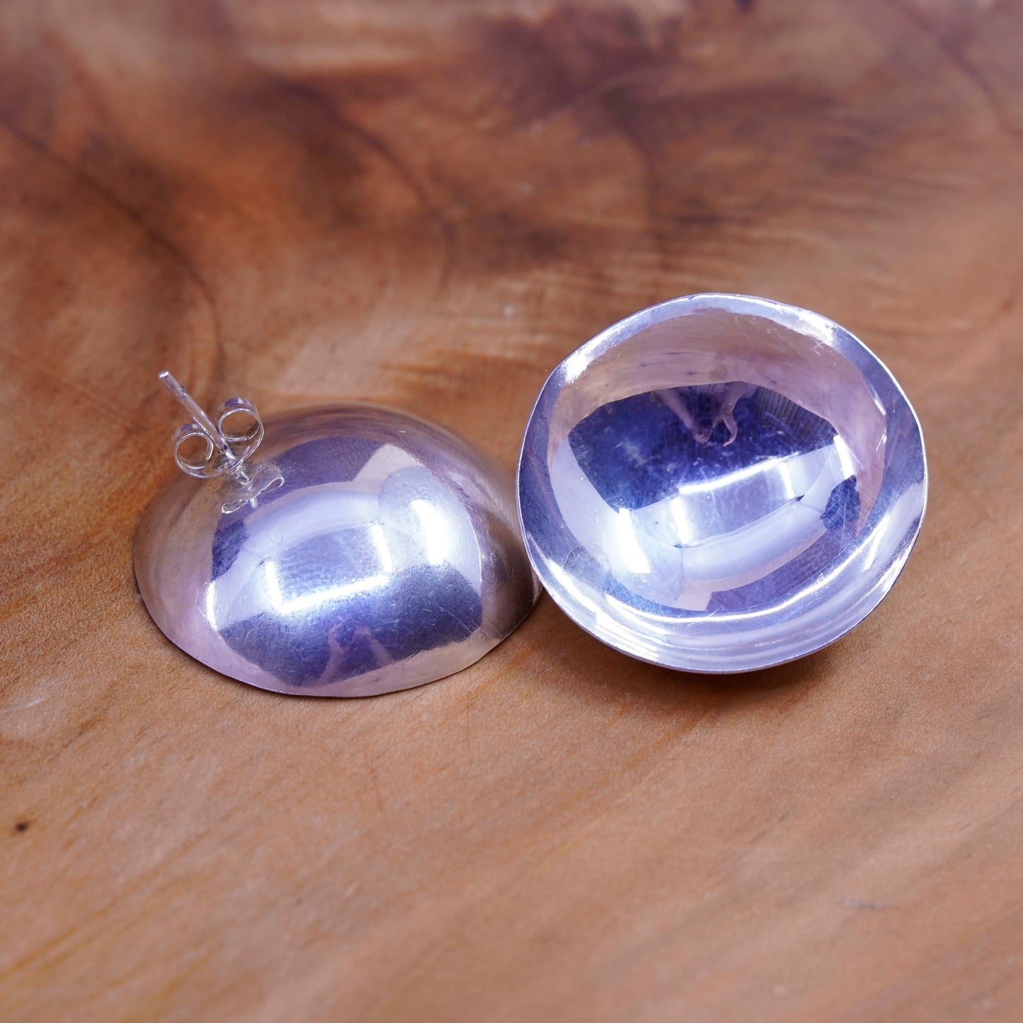 Vintage Sterling silver disc studs, 925 earrings