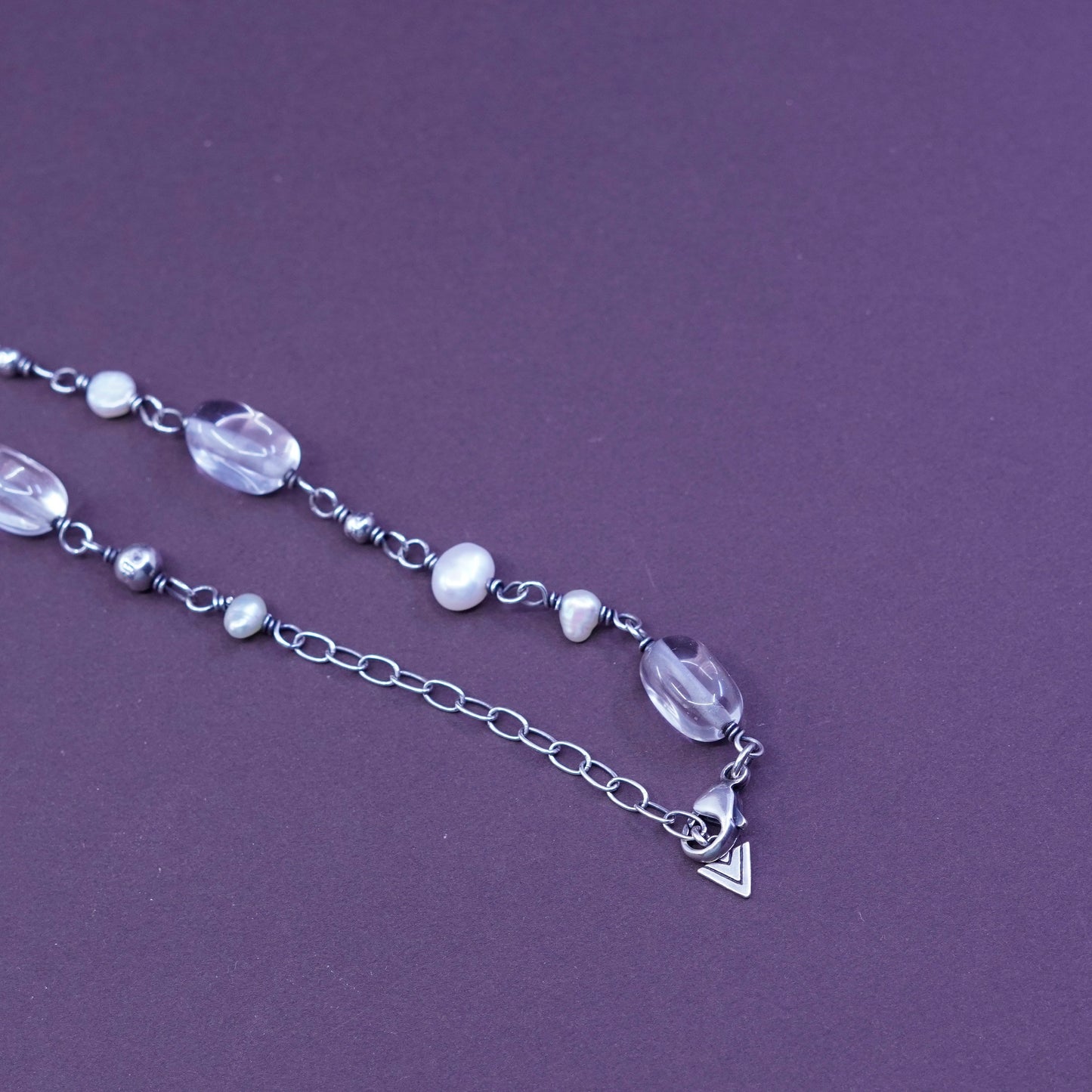 Silpada N1602 Freshwater Pearl, Crystal Quartz & Sterling 925 Silver Bead