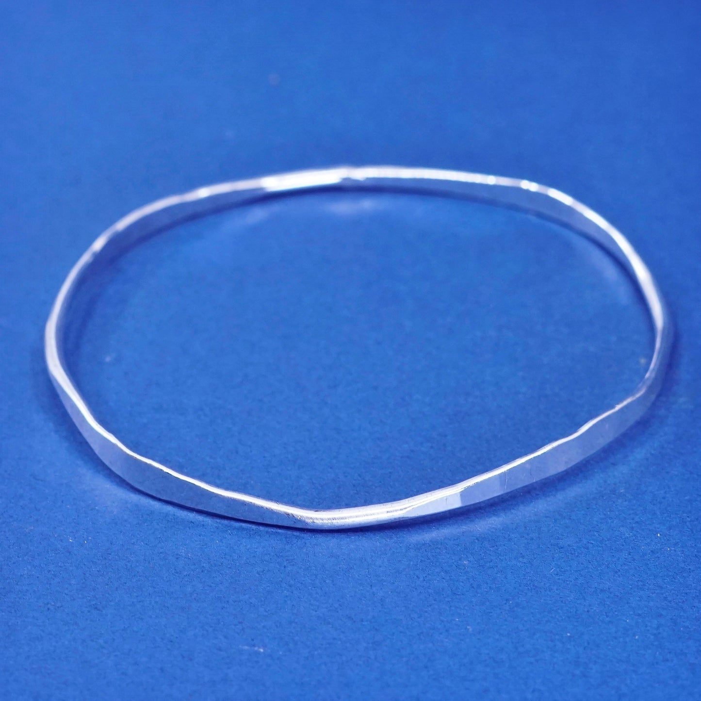 7.75”, vintage sterling silver handmade bracelet, stackable 925 textured bangle
