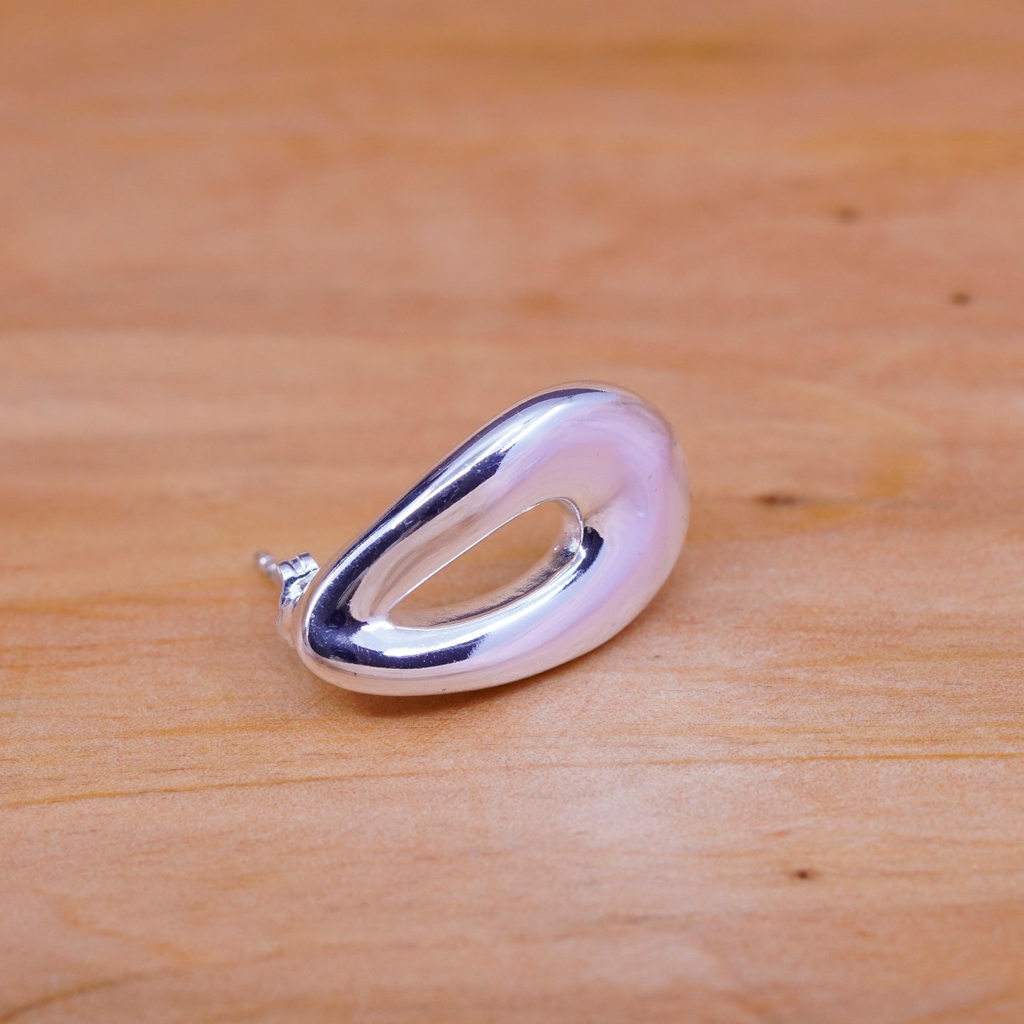 Vintage Sterling silver handmade earrings, 925 teardrop studs